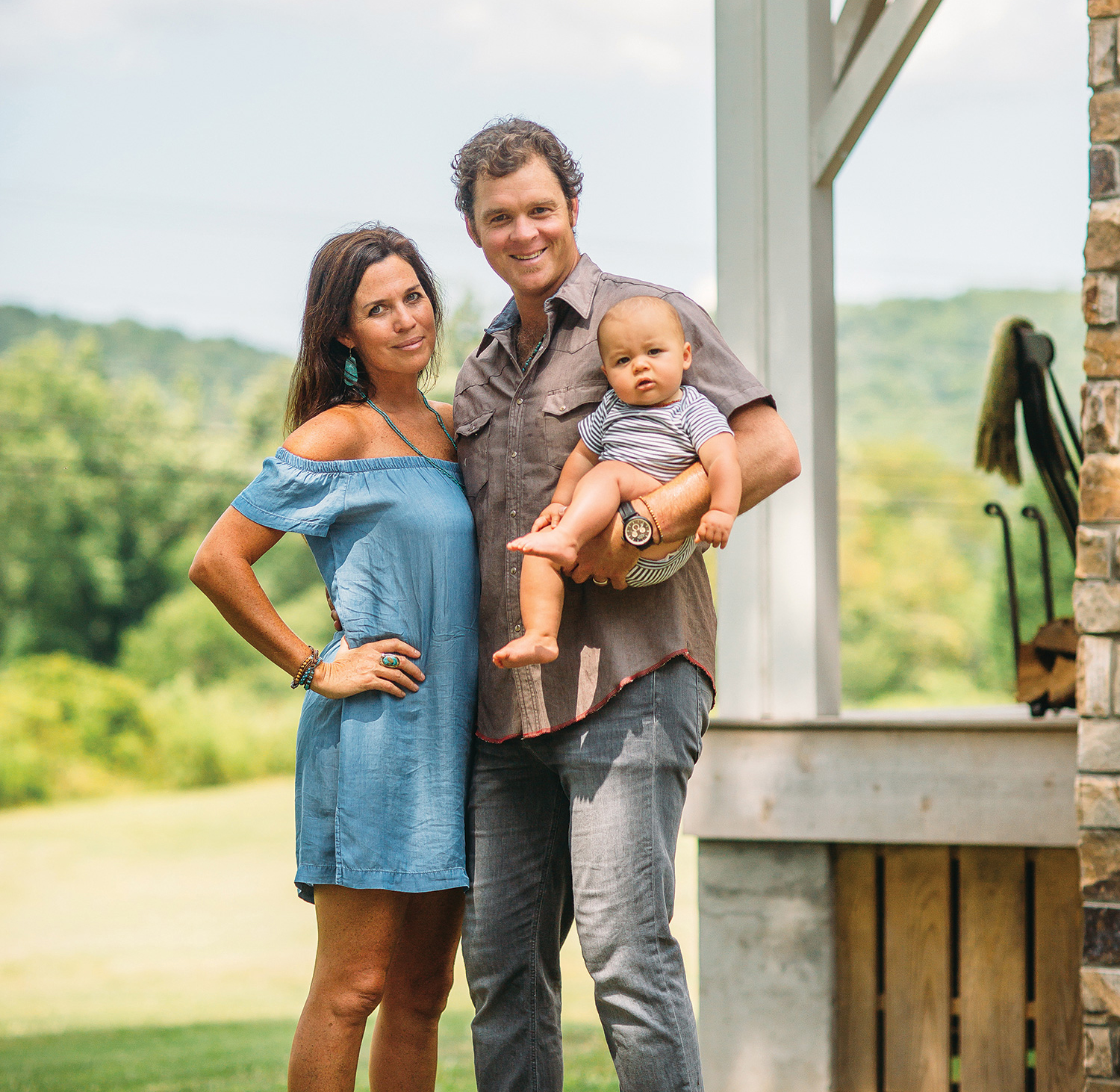 Singer/songwriter/painter Shannon Whitworth and Woody Platt, founding member of the Steep Canyon Rangers and co-producer of the Mountain Song Festival, enjoy a well-tuned Americana lifestyle in rural Brevard with their baby son Rivers. Photo by Tim Robison