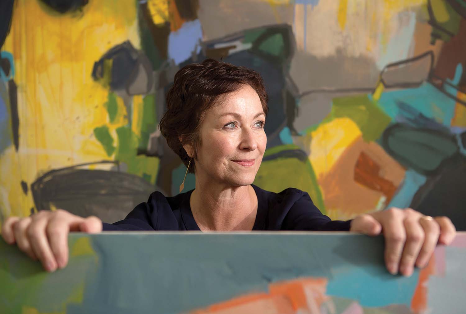“When I rely on the logic of colors in addition to the logic of the brain, the painting gets interesting,” says Linda McCane Gritta. Photo by Matt Rose